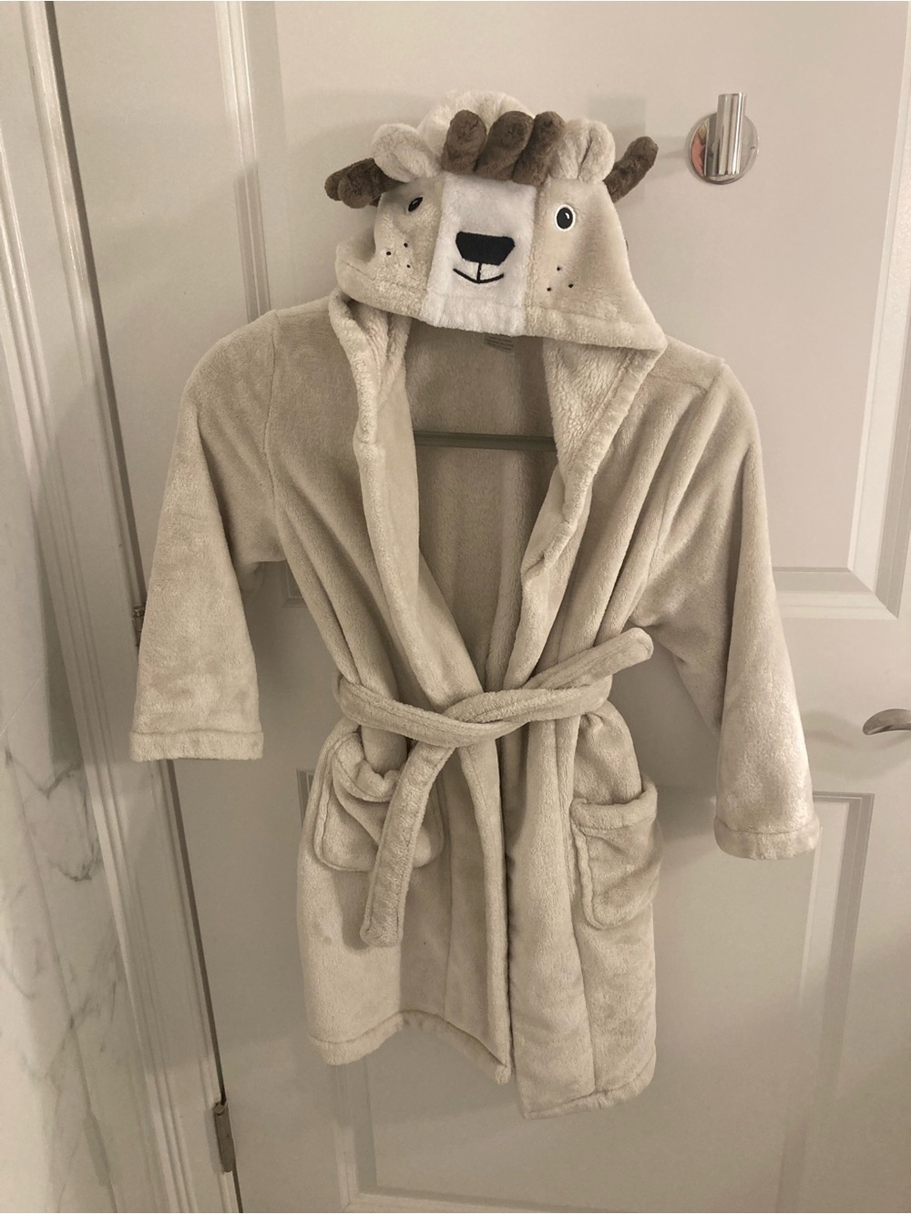 Pottery Barn Kids Beige Animal Hooded Robe